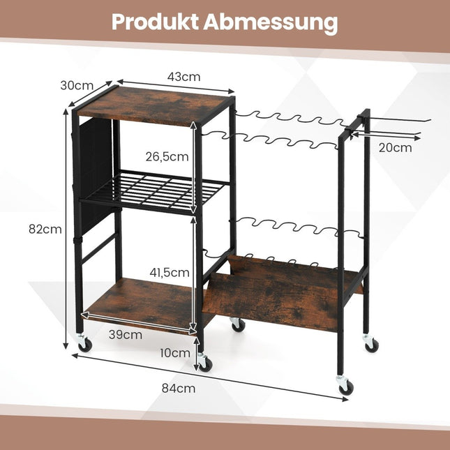 Angelrutenhalter mit feststellbaren Universalrollen, Tackle Trolley, Organizer für Angelausrüstung