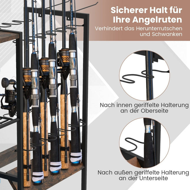 Angelrutenhalter mit feststellbaren Universalrollen, Tackle Trolley, Organizer für Angelausrüstung