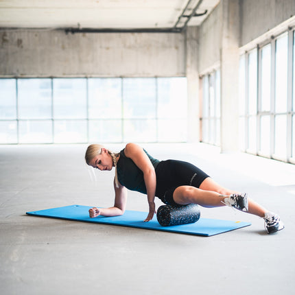 Fitness podložka, modro-černá, protiskluzová, tloušťka 6mm