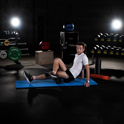 Fitness podložka, modro-černá, protiskluzová, tloušťka 6mm