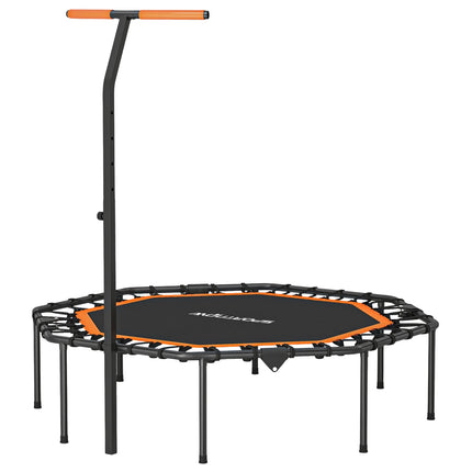 Fitness trampolína, nastavitelné madlo, do interiéru, ocel, oranžová