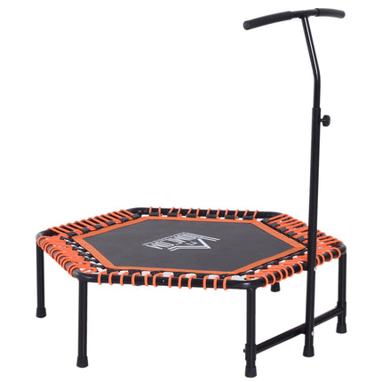 Fitness trampoline for yoga, steel frame, black and orange