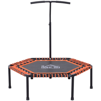 Fitness trampoline for yoga, steel frame, black and orange