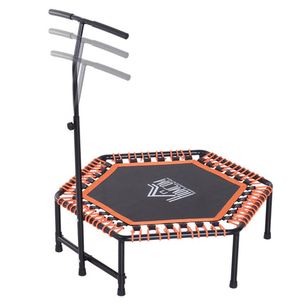 Fitness trampoline for yoga, steel frame, black and orange
