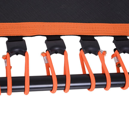 Fitness trampoline for yoga, steel frame, black and orange