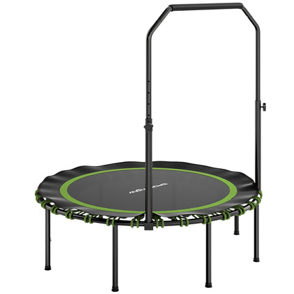 Fitness-Trampolin mit verstellbarem Griff, drinnen/draußen, grün