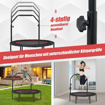 Fitness Trampoline with Adjustable Handle & Resistance Bands