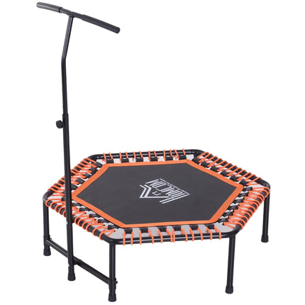 Fitness trampoline for yoga, steel frame, black and orange