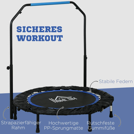 Klappbares Fitness-Trampolin, 100 kg, verstellbarer Griff, LCD