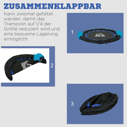 Klappbares Fitness-Trampolin, 100 kg, verstellbarer Griff, LCD