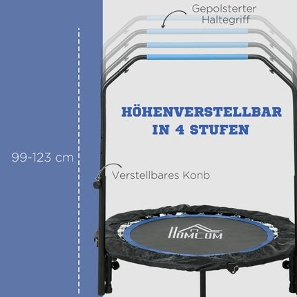 Klappbares Fitness-Trampolin, 100 kg, verstellbarer Griff, LCD