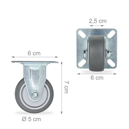 Fixed wheels, 4-pack