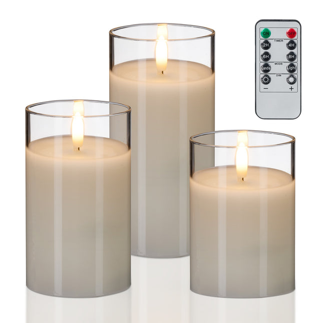 Flammenlose LED-Kerzen im Set mit Fernbedienung