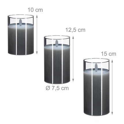 Flammenloses LED-Kerzen-Set mit Fernbedienung, Echtwachs