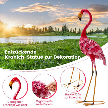 Flamingo Gartenstatuen Set, Metall, 2-teilig, 89 cm