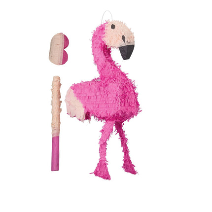 Flamingo Piñata Set with Stick and Mask