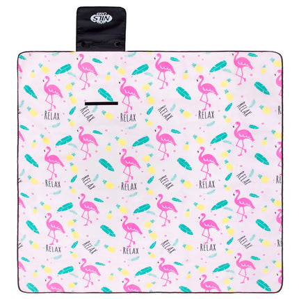 Picknickdecke Flamingo 200x200 cm, Wasserdichtes PE-Alu