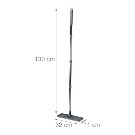 Flat Mop Set with 2-Chamber Bucket, Microfibre Pads