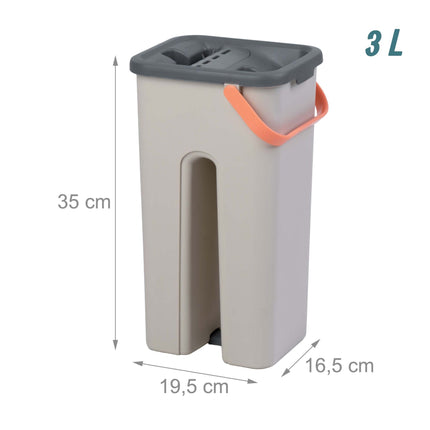 Flat Mop Set with 2-Chamber Bucket, Microfibre Pads