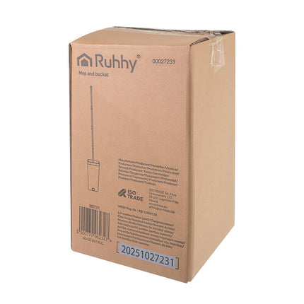 Flachmopp mit 8,5L Dual-Kammer Eimer & 3 Bezügen