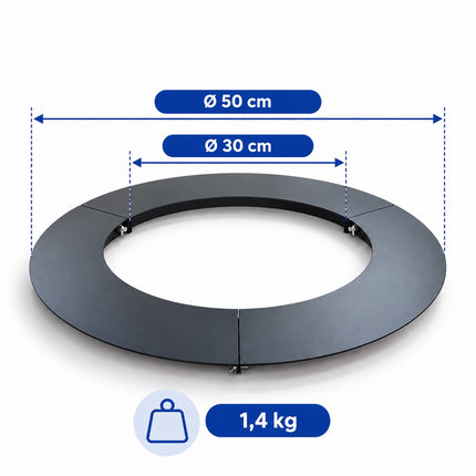 Flat Tree Ring in Galvanised Steel, Mowing Edge for Trees, Anthracite