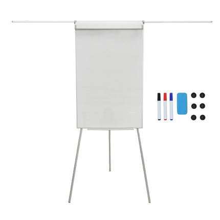 Flipchart Whiteboard 100x70 cm, Magnetic, Adjustable Height