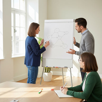 Flipchart Whiteboard 100x70 cm, Magnetic, Adjustable Height