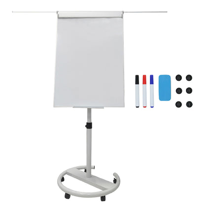 Flipchart Whiteboard, 100x70 cm, Mobil mit Seitenarmen