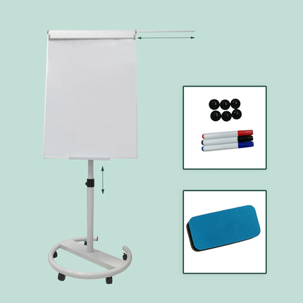 Flipchart Whiteboard, 100x70 cm, Mobil mit Seitenarmen