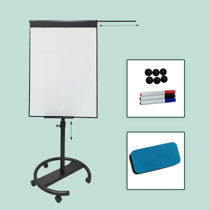 Flipchart-Whiteboard, magnetisch, 100x70 cm, fahrbares Gestell