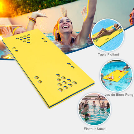 Schwimmender Beer Pong Tisch, 1,68 m XPE-Matte, Gelb