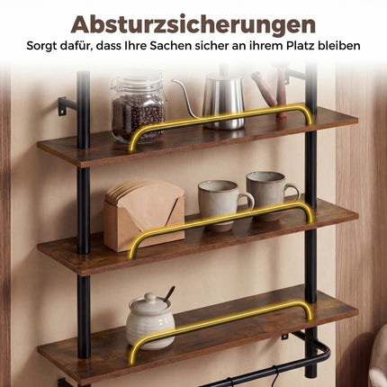 Schwebendes Rohrregal mit 4 Haken, 3 Etagen, 80,5x24x97 cm