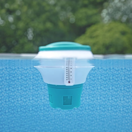 Floating Pool Chlorine Dispenser with Protective Glove, Fits 7.6 cm Tablets