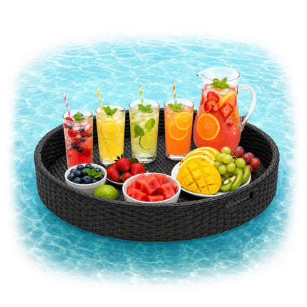 Floating Pool Tray, Black, 80 cm – Weatherproof Rattan