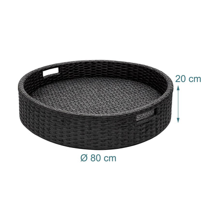 Floating Pool Tray, Black, 80 cm – Weatherproof Rattan