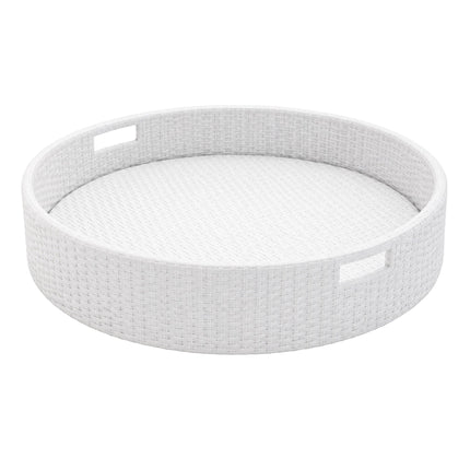 Schwimmendes Serviertablett, Weiß, 80 cm, PE-Rattan