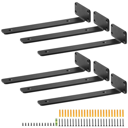 Floating Shelf Brackets, 6 Pack, 10 Inch, 160 lb