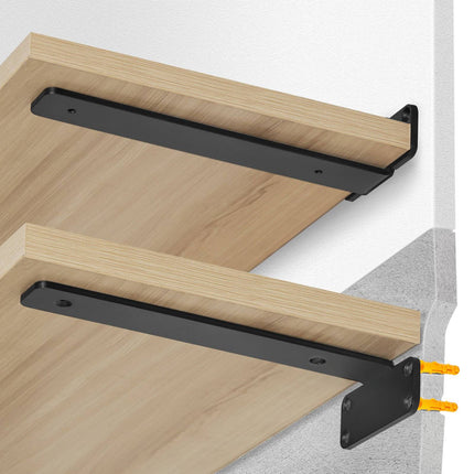 Floating Shelf Brackets, 6-Pack, 160 lb, 8x4 in