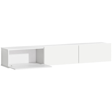Schwebendes TV-Möbel, Wandmontage, 3 Schubladen, 180 cm, Weiß