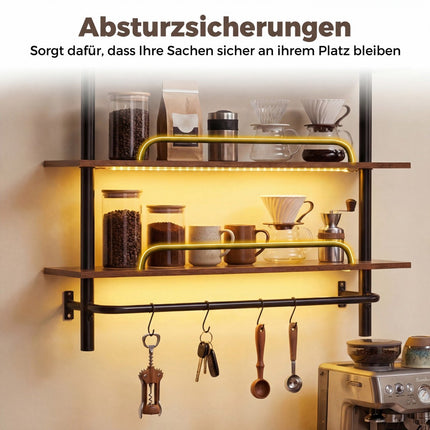 Schwebendes Wandregal mit RGB-LED, 3 Etagen, 80,5 x 24 x 97 cm