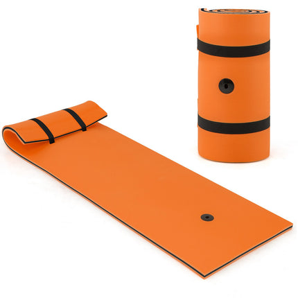 Schwimmende Wasserliegematte, 3-lagiger XPE-Schaum, 210 x 66 cm, Orange