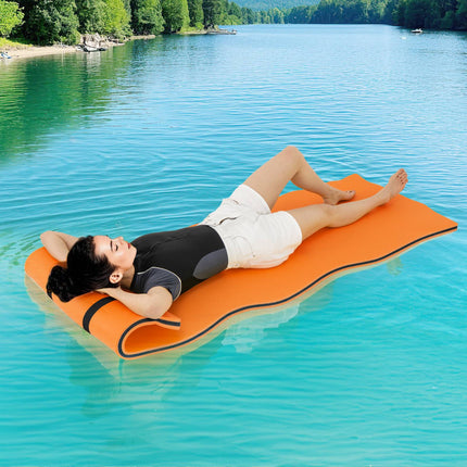 Schwimmende Wasserliegematte, 3-lagiger XPE-Schaum, 210 x 66 cm, Orange