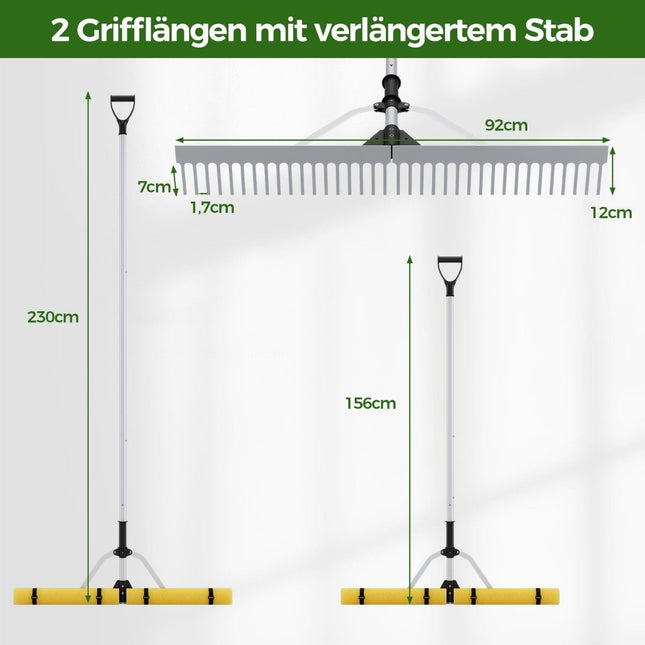 Schwimmender Seegrasrechen mit 92 cm Rechenkopf 92 x 12 x 156-230 cm