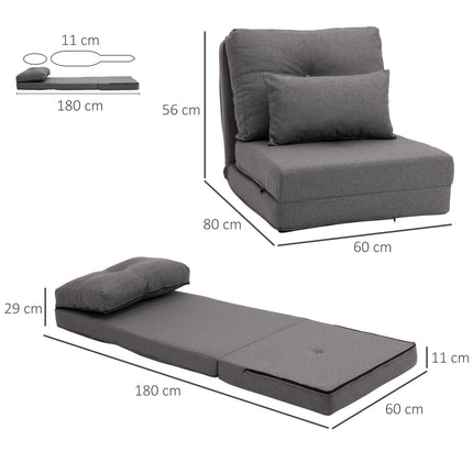 Fauteuil de sol 2 en 1 pliable avec dossier réglable, canapé de sol avec coussins décoratifs, lin, coussin de siège de sol