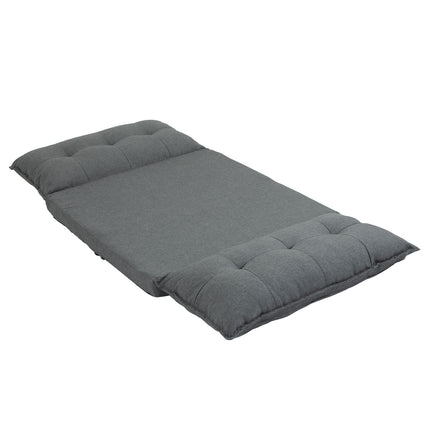 Adjustable gray floor chair - 13-position sofa bed, linen