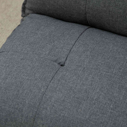 Adjustable gray floor chair - 13-position sofa bed, linen