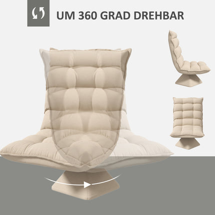 Adjustable floor chair, padded sofa, beige