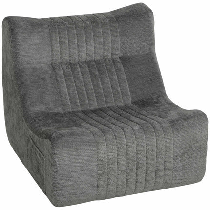 Floor Chair with Backrest, Chenille, Chestnut Gray, Side Pockets