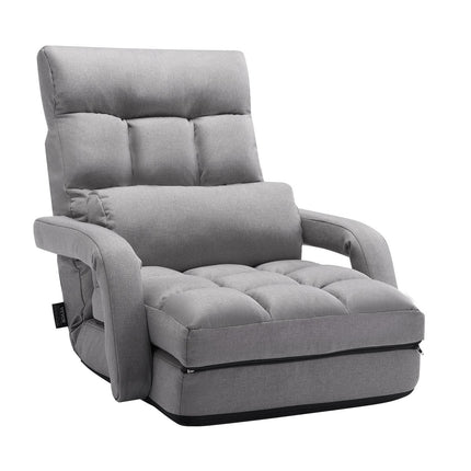 Floor Gaming Chair, 5-Position Adjustable, Folding, Gray