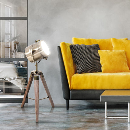 Stand floor lamp, stainless steel, E14, 33x33x65cm